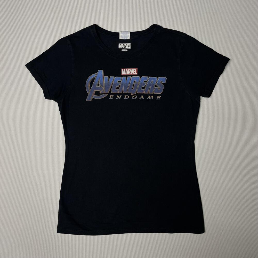 Womens S Black Marvel Avengers Endgame Graphic Tee Port & Company Shirt